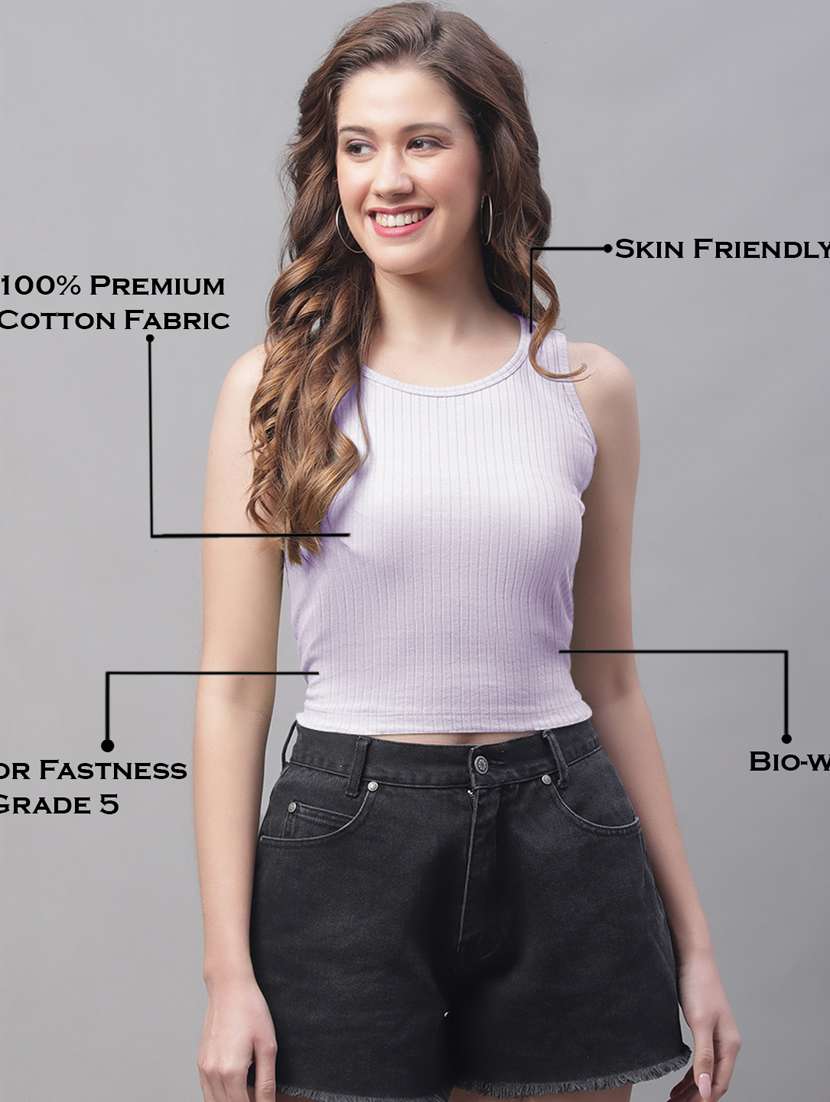 women pack of 2 solid crop tops - 19974445 -  Standard Image - 4