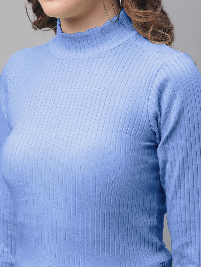 women light blue solid regular top - 19974464 - Standard Image - 6