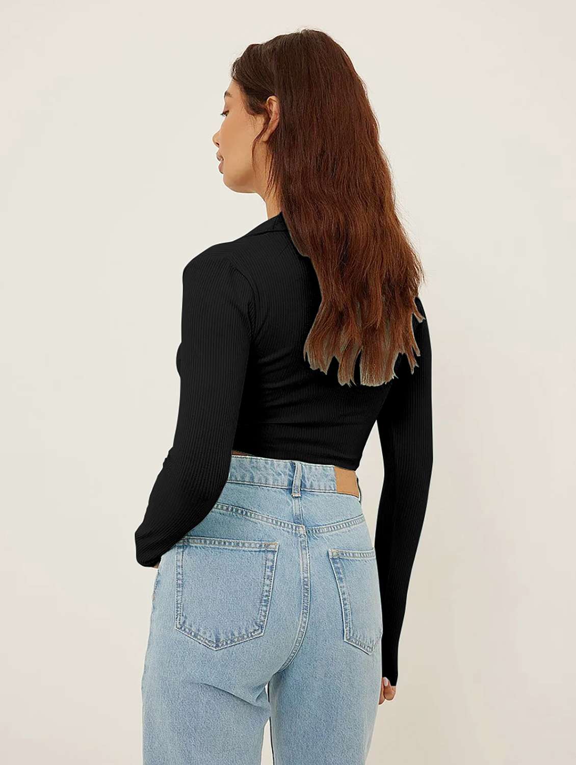 women's crop collared top - 19974580 -  Standard Image - 1