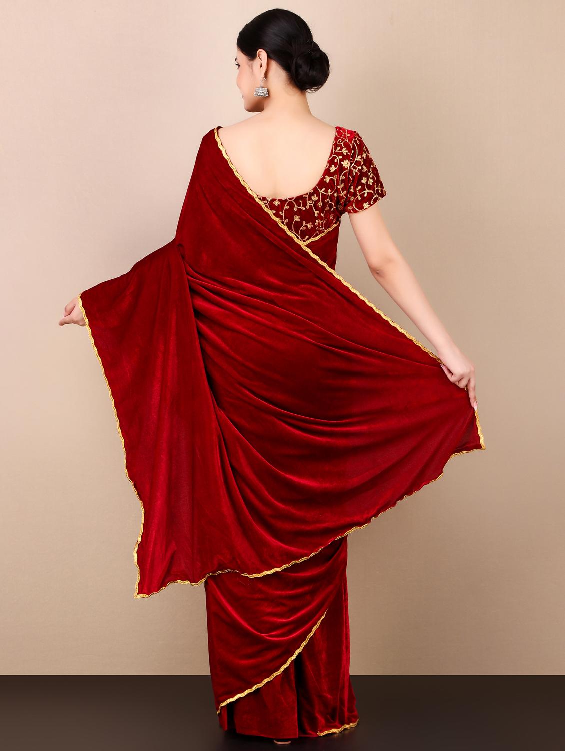 solid bordered saree - 19975546 - Standard Image - 1