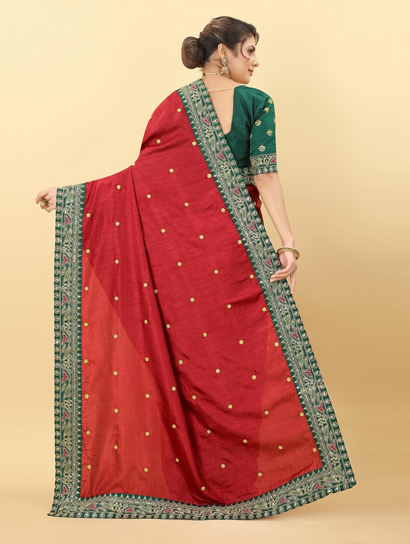 embroidered bordered saree - 19975550 - Standard Image - 1