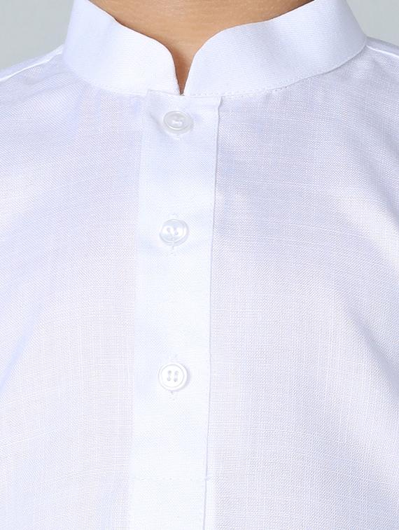 white cotton kurta set - 19975800 - Standard Image - 4