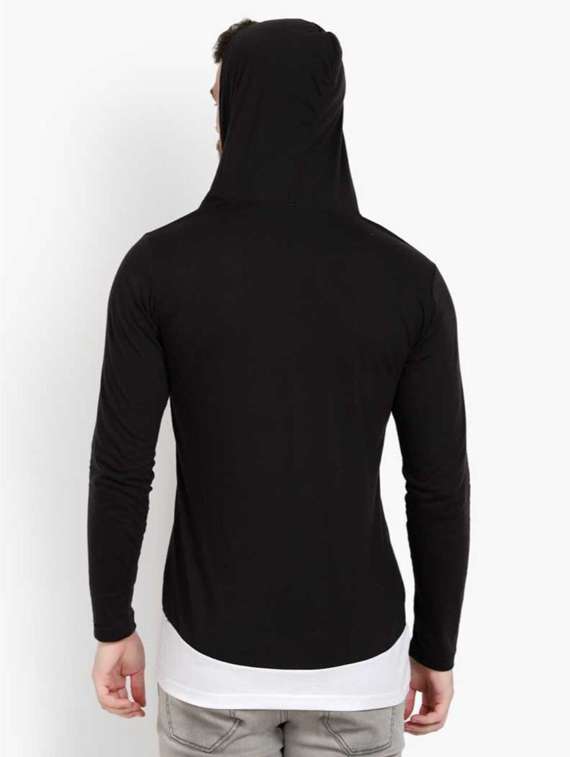 men solid long sleeve hooded t-shirt - 19976369 -  Standard Image - 1