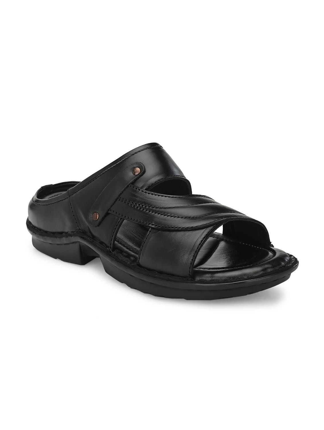 black leather slip on slippers - 19977169 - Zoom Image - 0