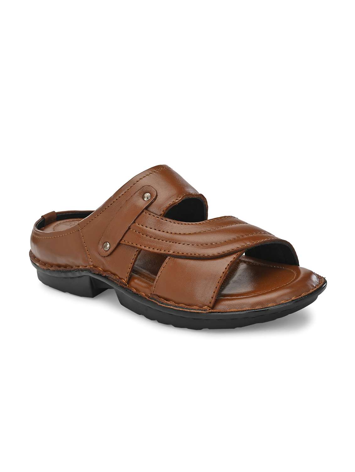 brown leather slip on slippers