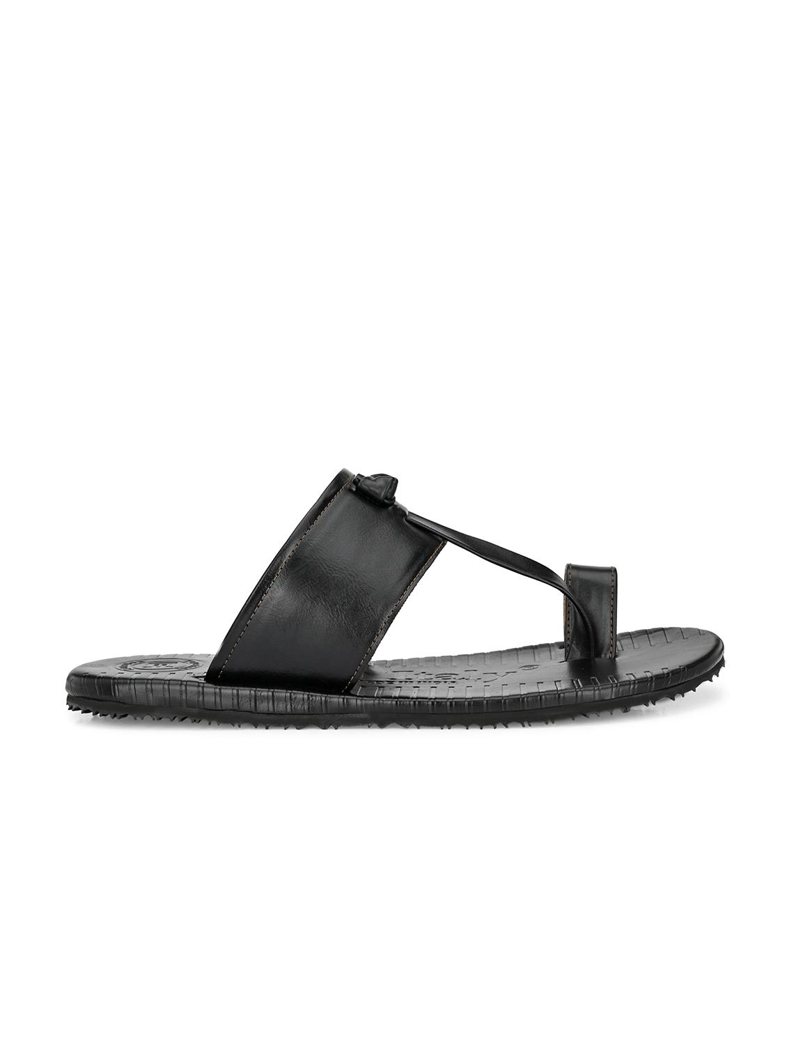 black synthetic & mesh slip on slippers - 19977174 - Standard Image - 1