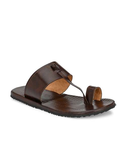 brown synthetic & mesh slip on slippers - 19977175 - Standard Image - 0
