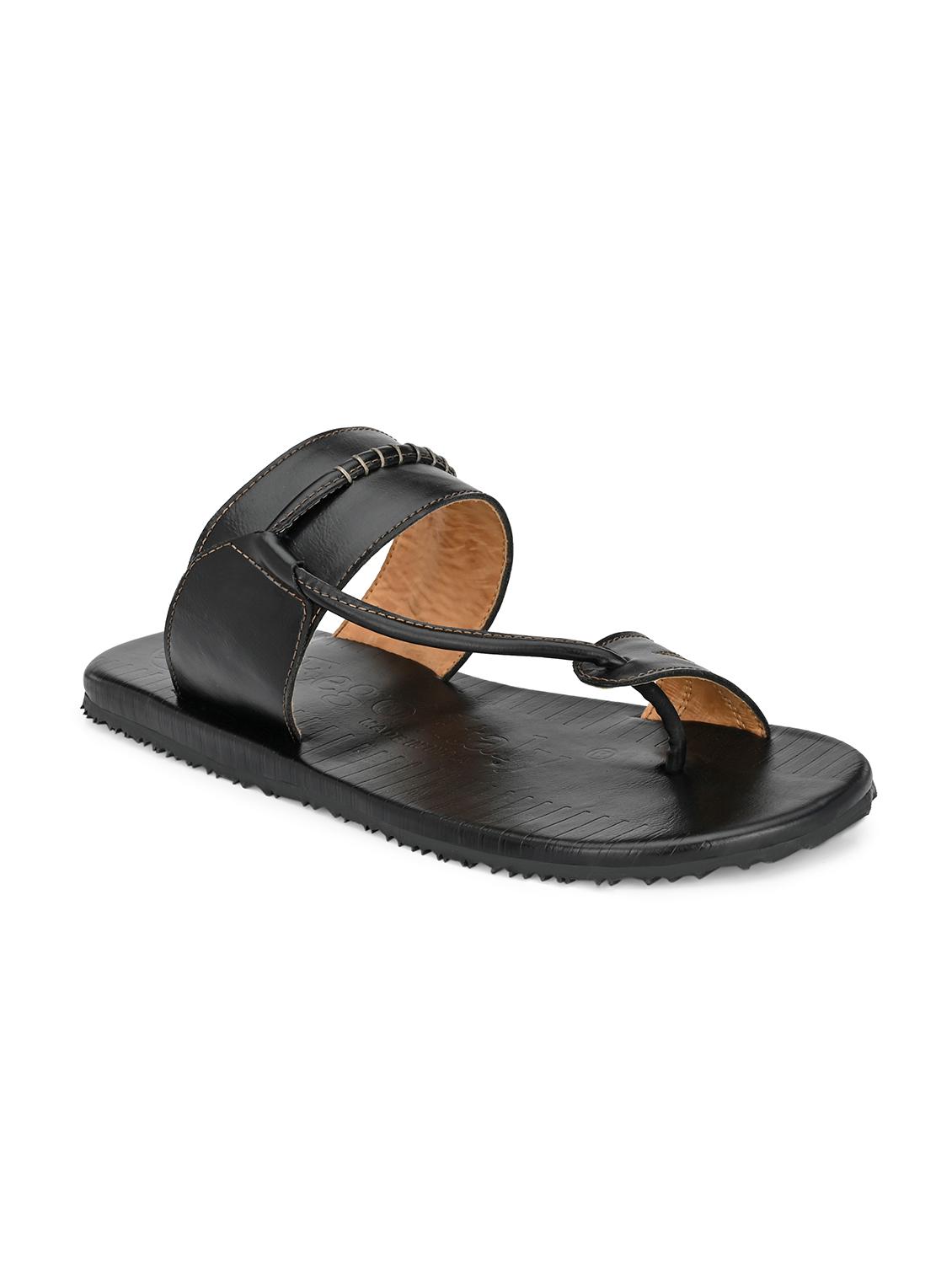 black synthetic & mesh slip on slippers - 19977177 - Zoom Image - 0