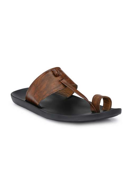 brown synthetic & mesh slip on slippers - 19977190 - Standard Image - 0