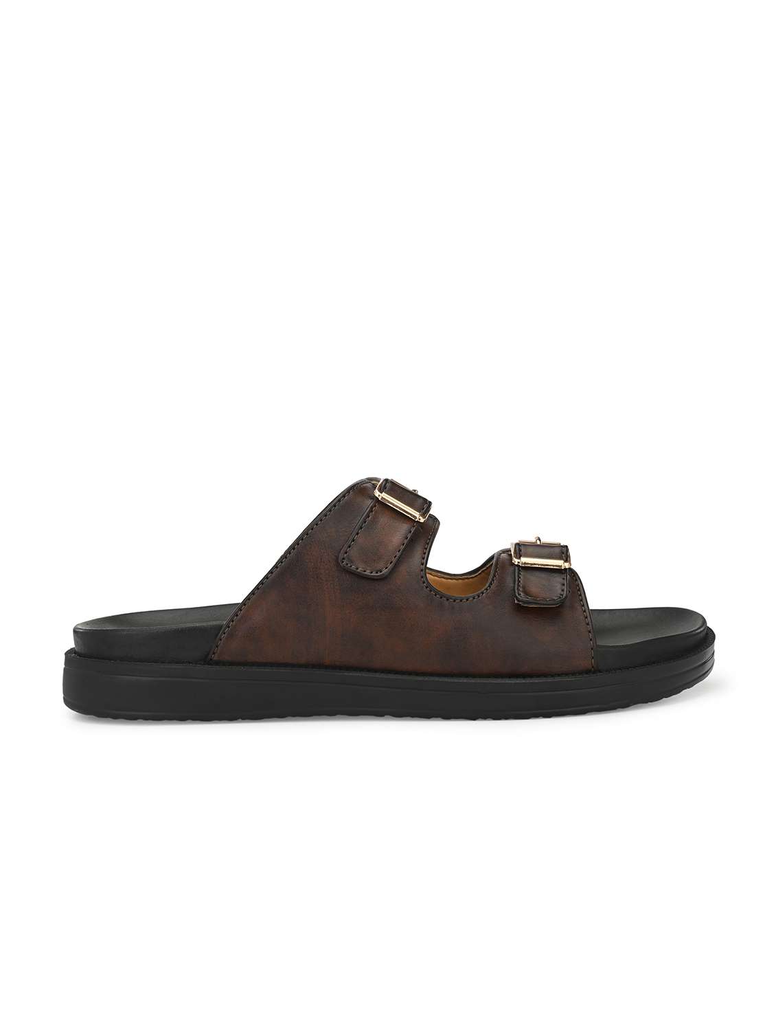 brown synthetic & mesh slip on slippers - 19977197 -  Standard Image - 1