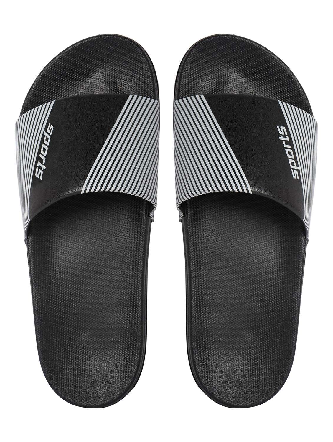 black resin slip on flip flops - 19977760 -  Standard Image - 4