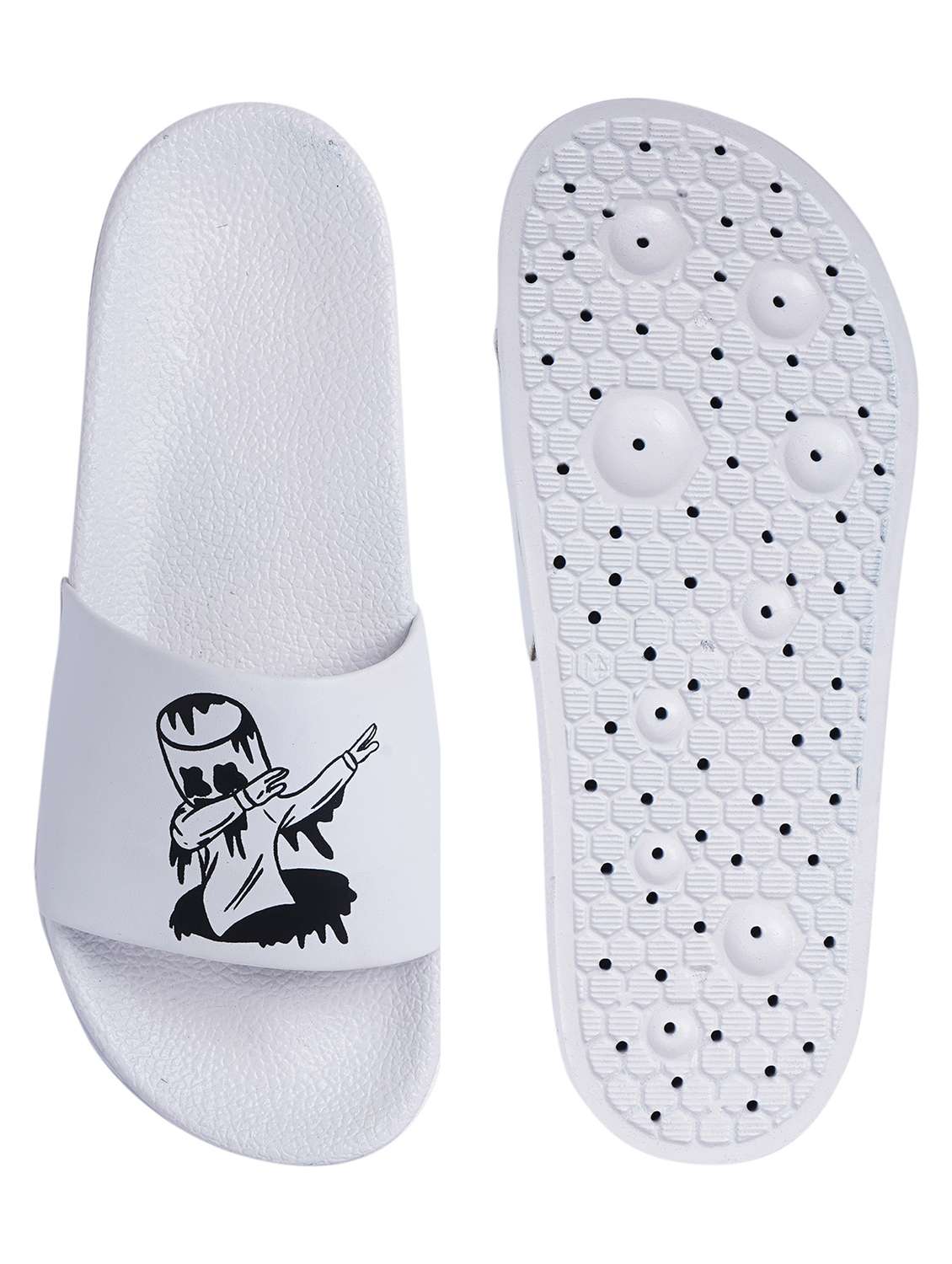 white resin slip on flip flops - 19977817 -  Standard Image - 4