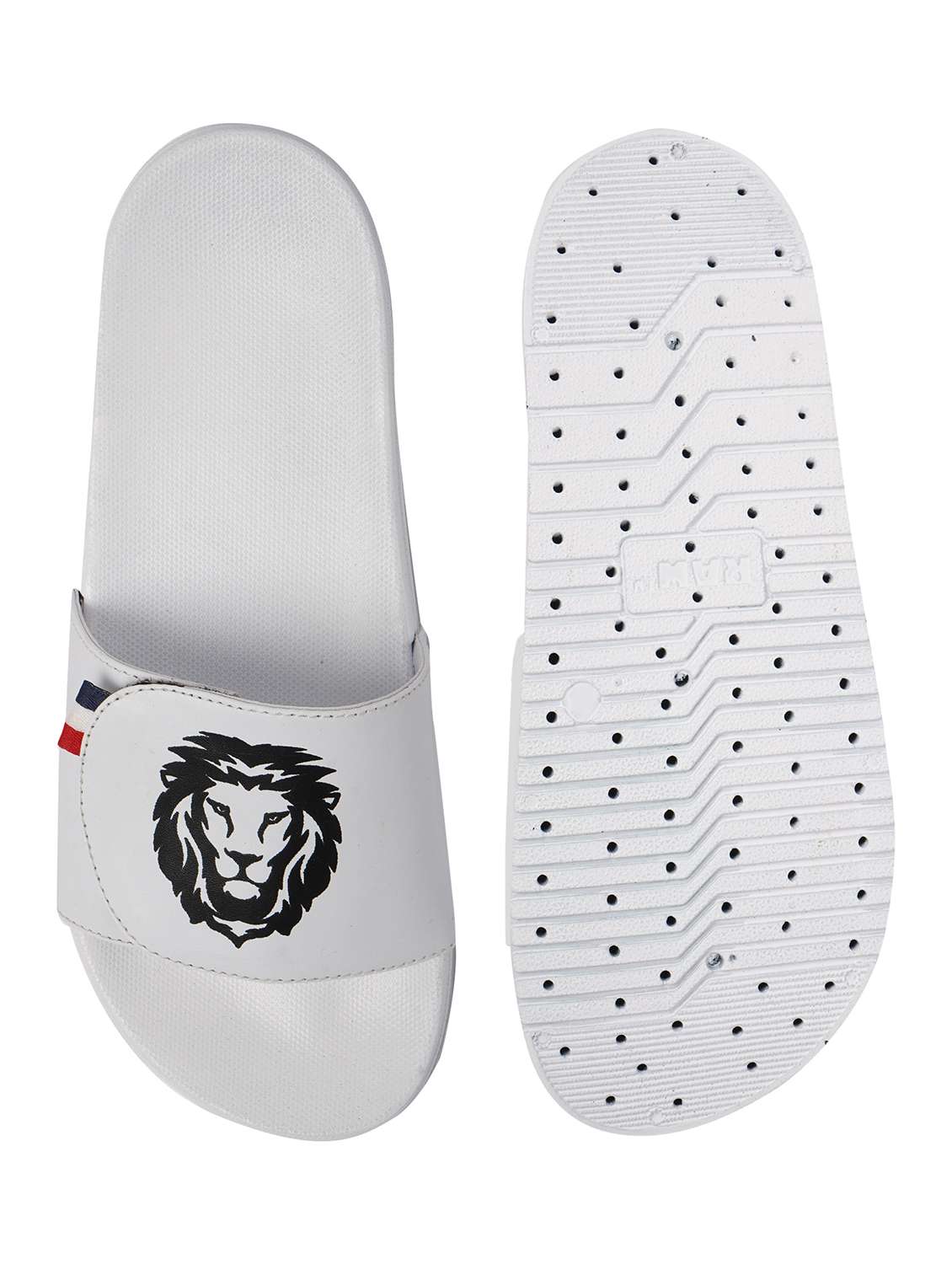 white resin slip on flip flops - 19977923 -  Standard Image - 4