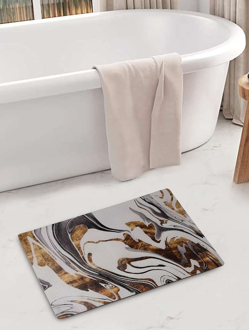 fabinaliv multicolor abstract rubber bath mat (60x40 cm)