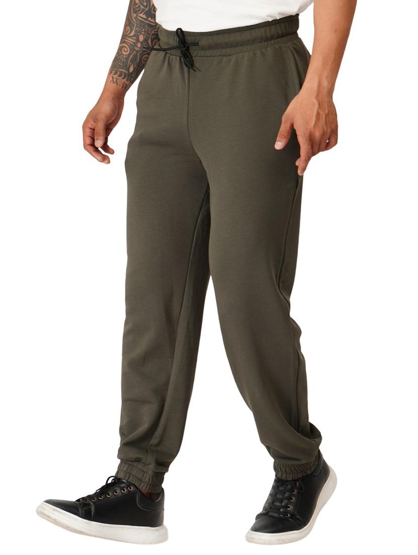 grey solid regular fit jogger - 19980053 -  Standard Image - 1