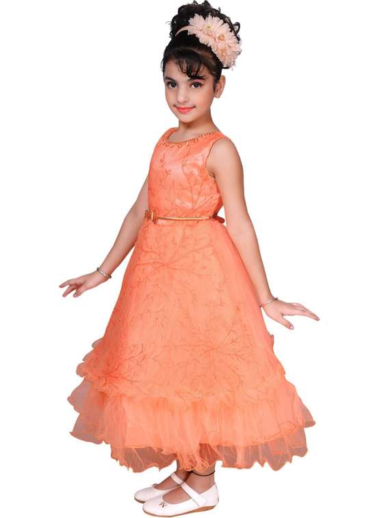 round neck embellished net frock - 19980123 -  Standard Image - 1