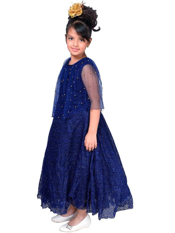 round neck embellished net frock - 19980200 - Standard Image - 1