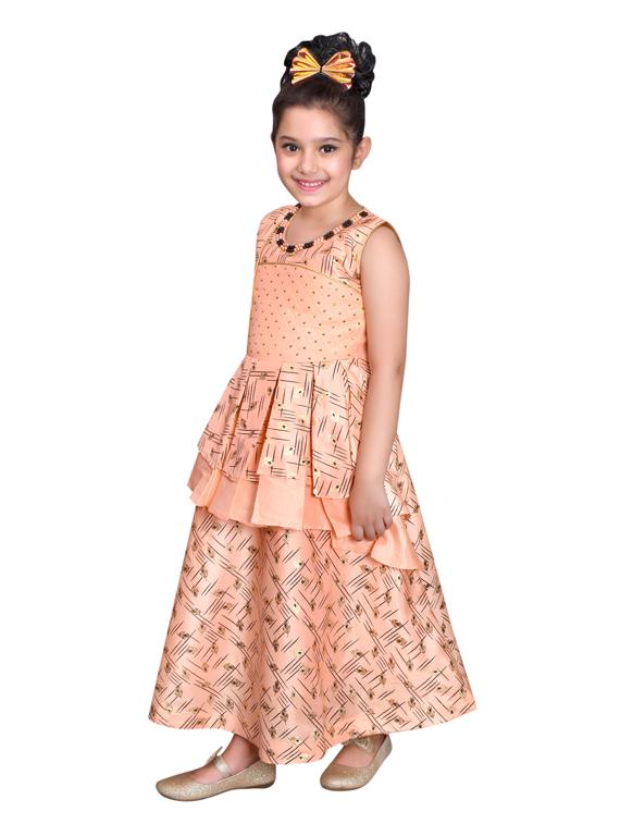 pink embellished silk blend frock - 19980255 -  Standard Image - 1
