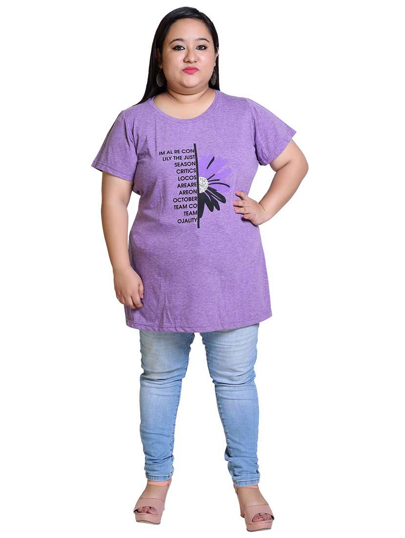 women's chest print round neck t-shirt - 19981083 -  Standard Image - 4