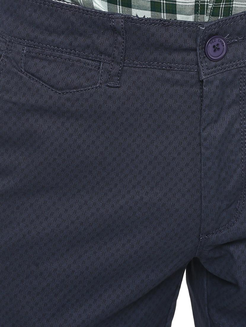 blue cotton blend flat front casual trouser - 19981126 - Standard Image - 4