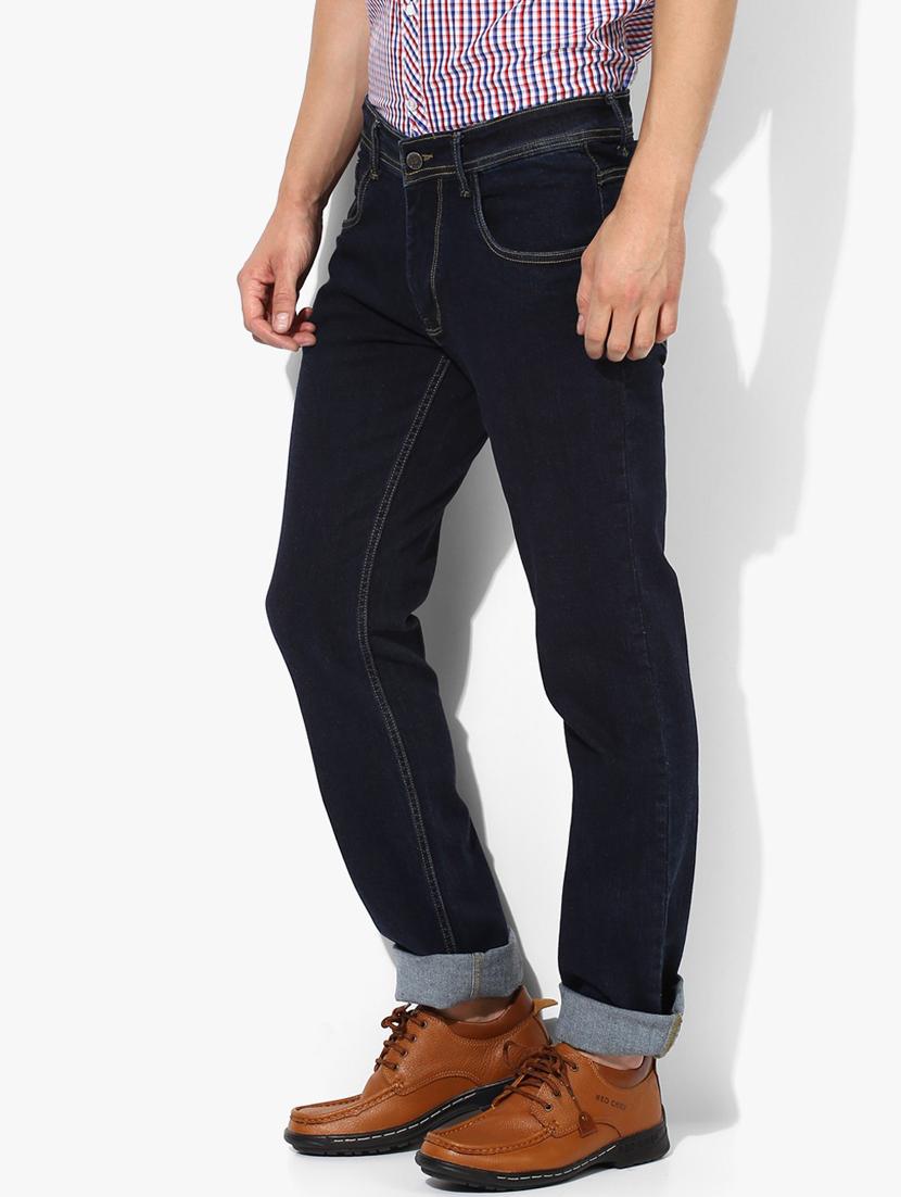 dark blue mid rise full length plain jean - 19981288 - Standard Image - 1