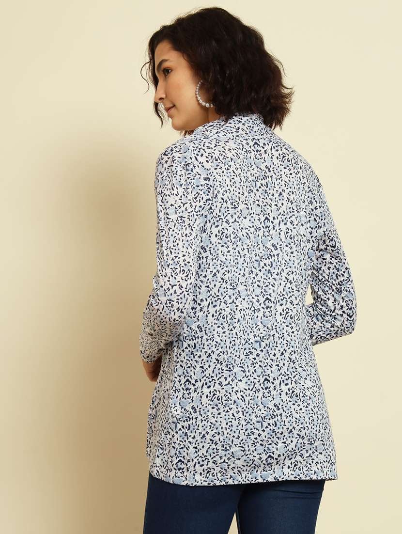 women printed long sleeve shrugs - 19982660 - Standard Image - 1