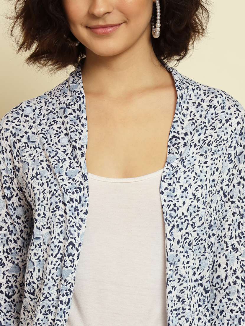 women printed long sleeve shrugs - 19982660 - Standard Image - 4