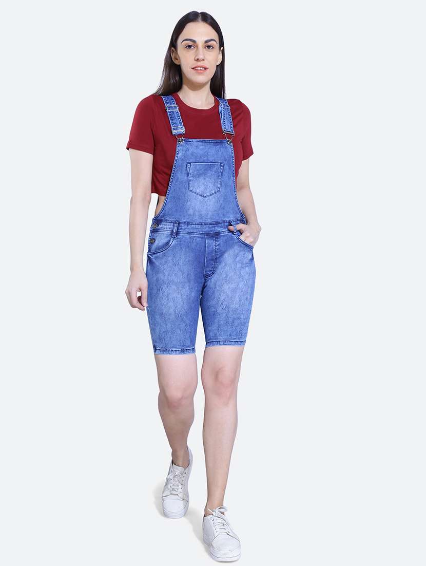 dark blue denim  shorts dungaree