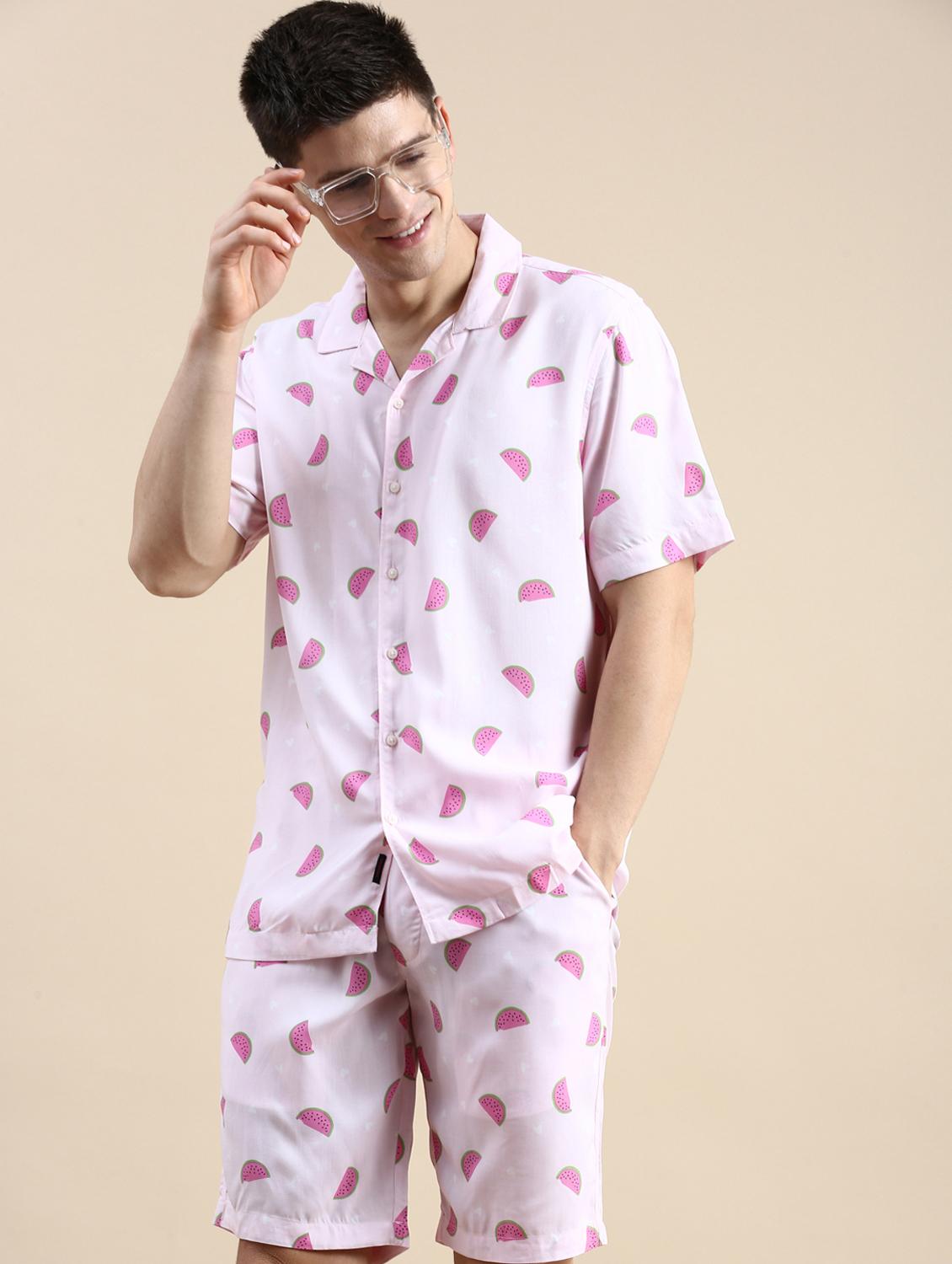 men's printed shirt and short co ord set - 19983033 - Standard Image - 4