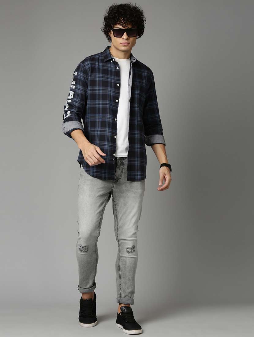 mens checks casual shirt - 19983072 - Standard Image - 4