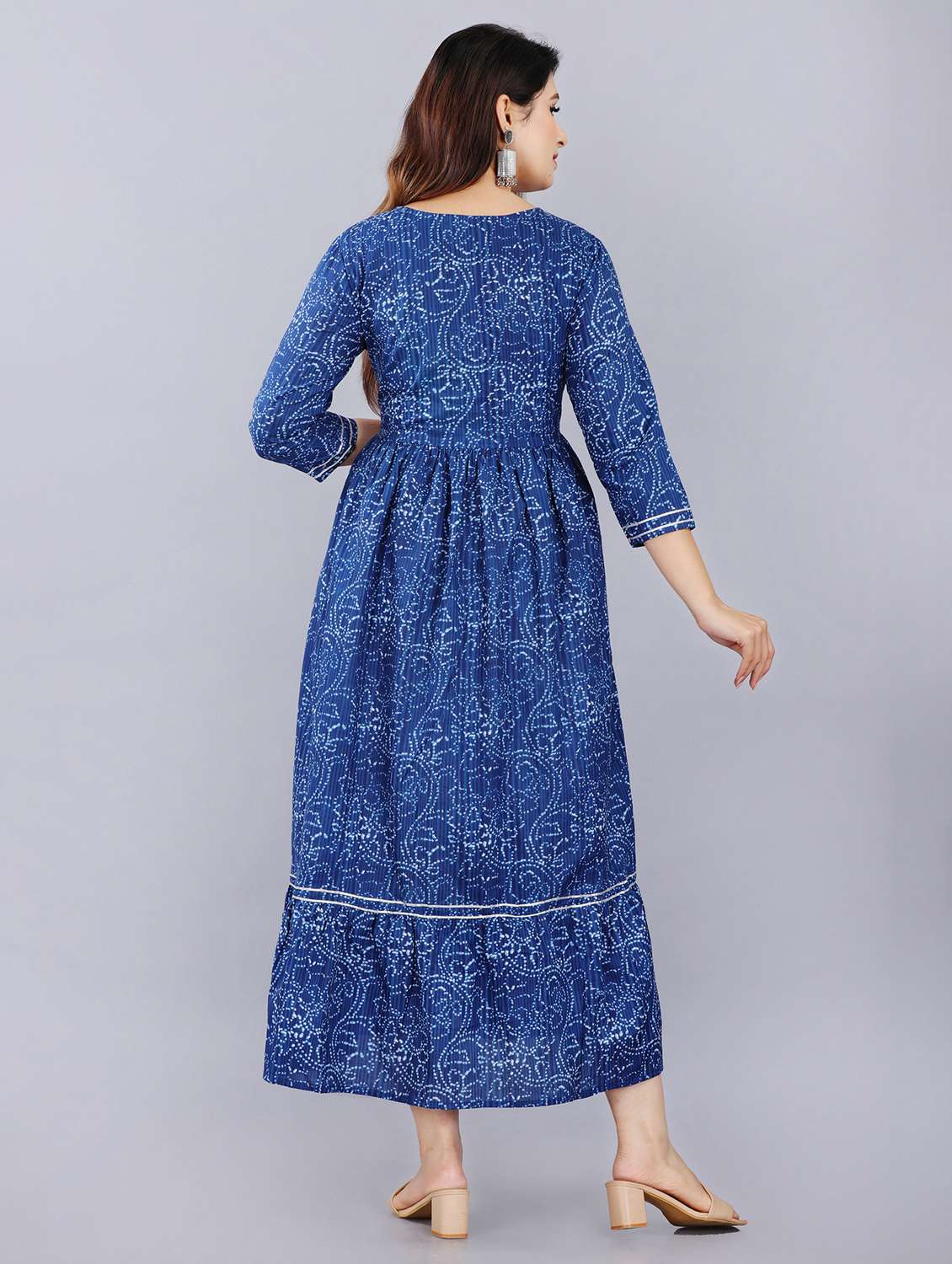 sweetheart neck floral flared kurta - 19983222 - Standard Image - 1