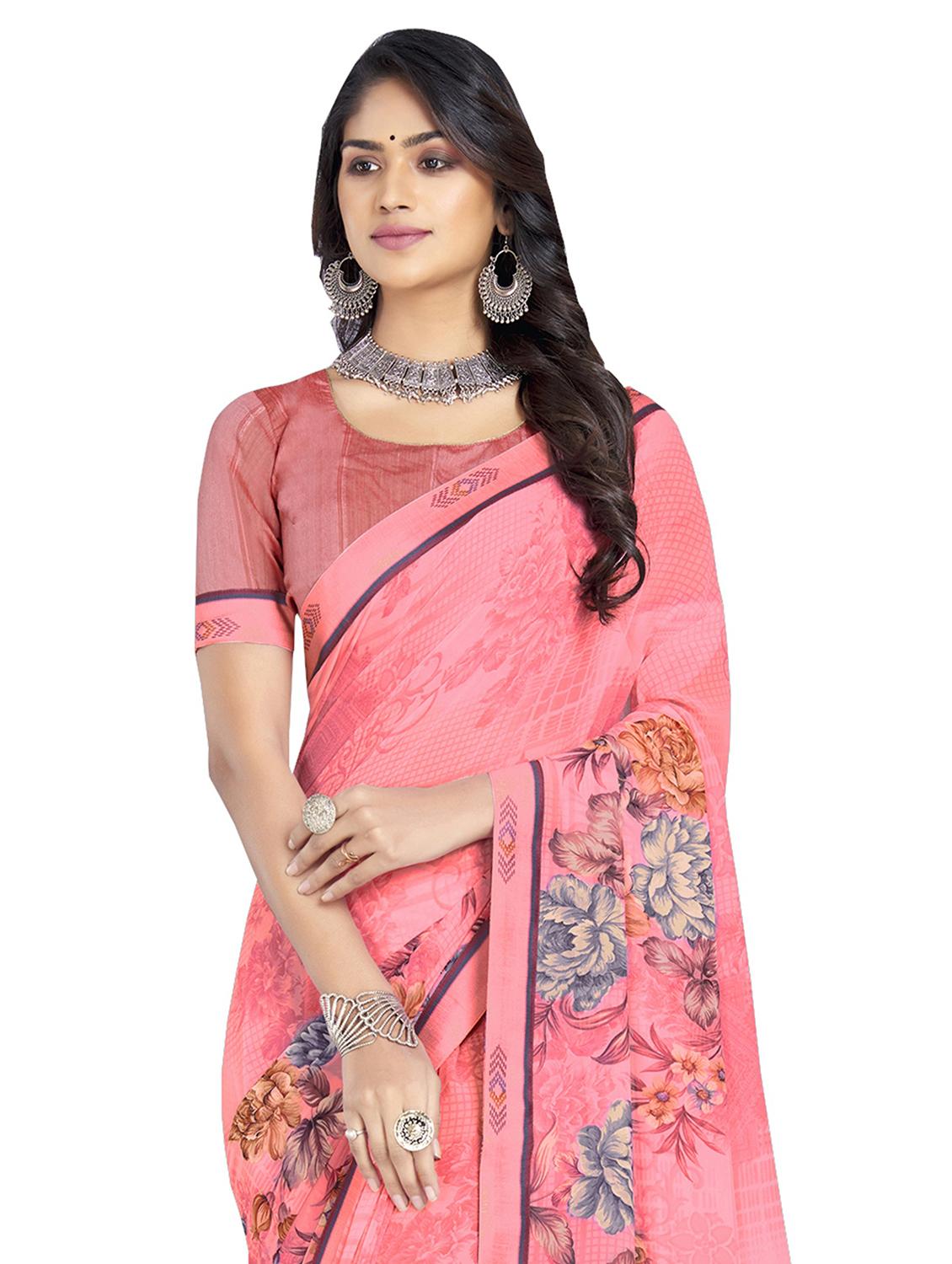 pink printed saree - 19983253 -  Standard Image - 1