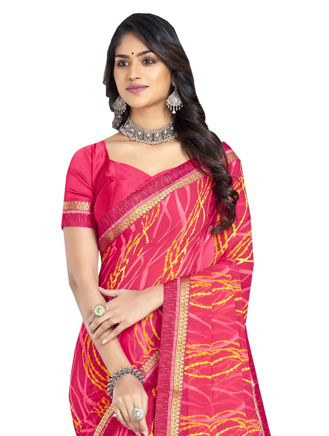 printed saree with blouse piece - 19983260 - Standard Image - 1