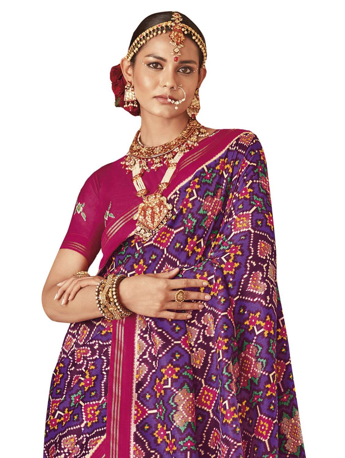 printed saree with blouse piece - 19983266 -  Standard Image - 1