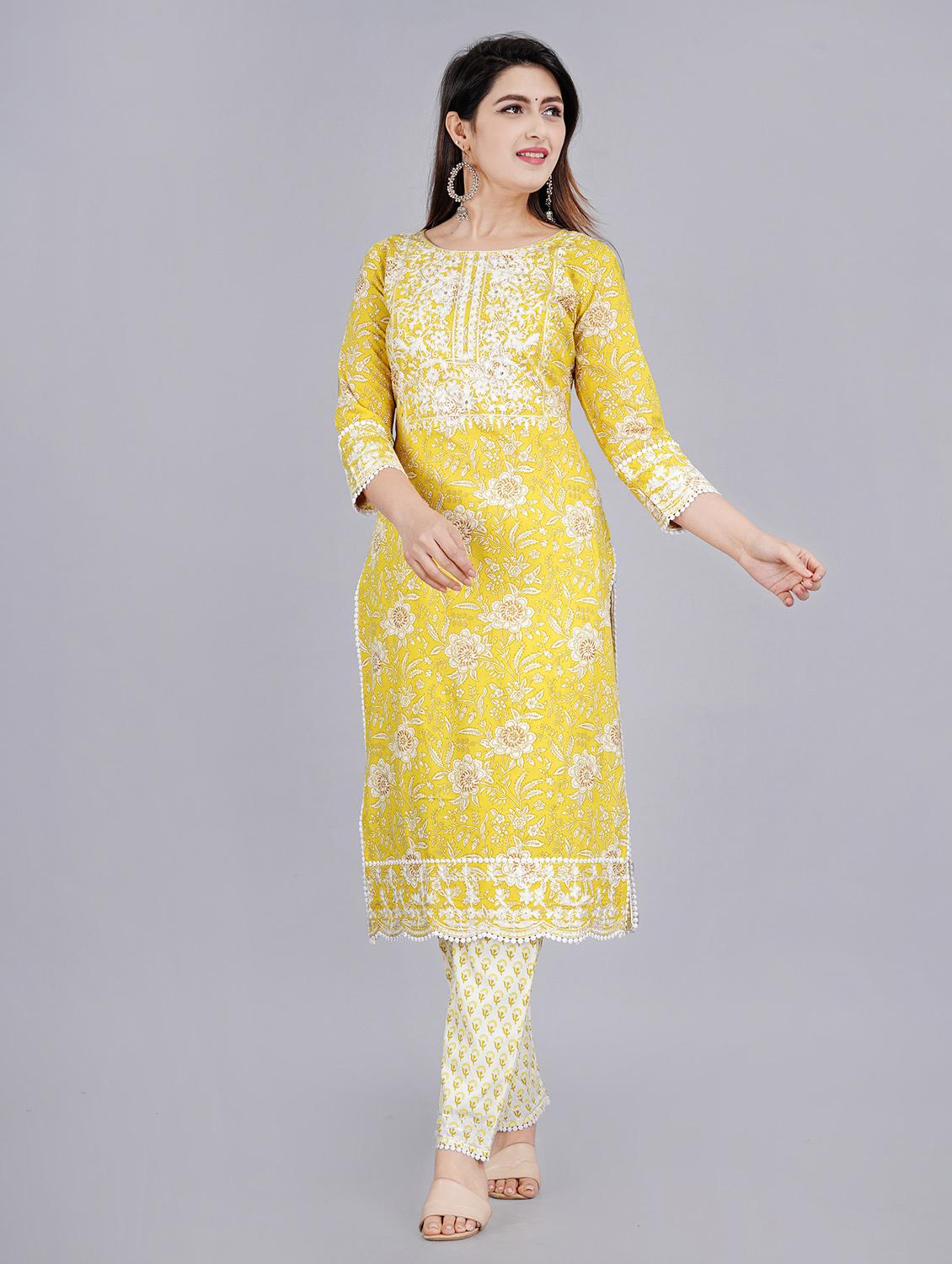 embroidered kurta pant set - 19983277 -  Standard Image - 1