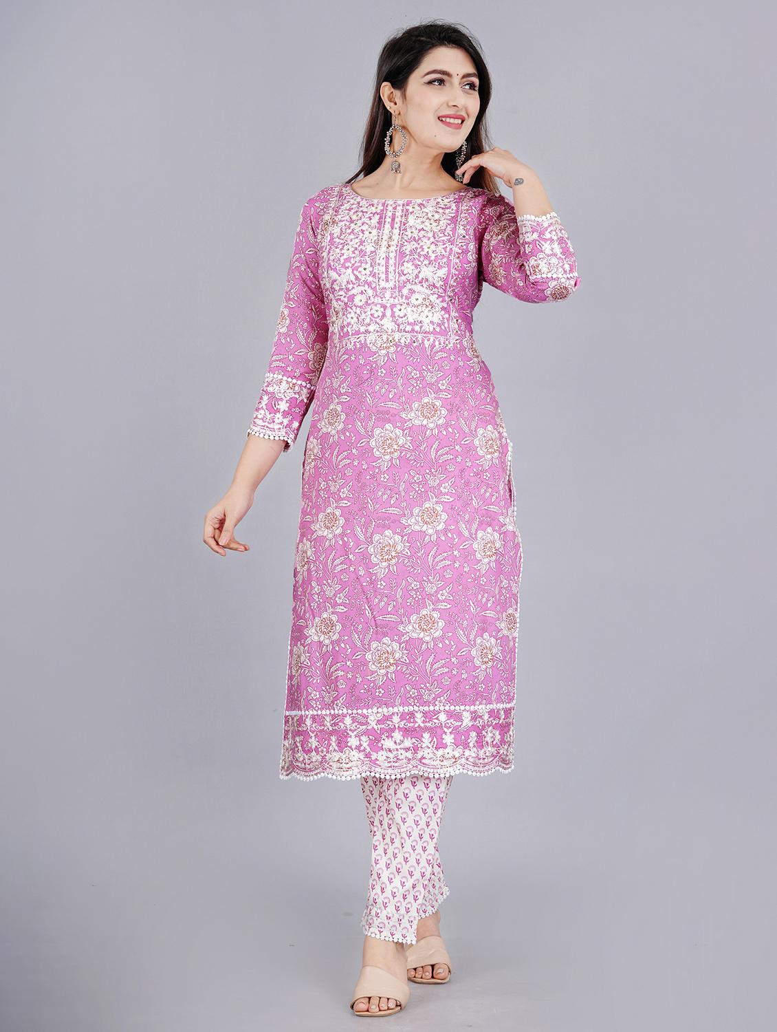 embroidered kurta pant set - 19983279 - Standard Image - 1