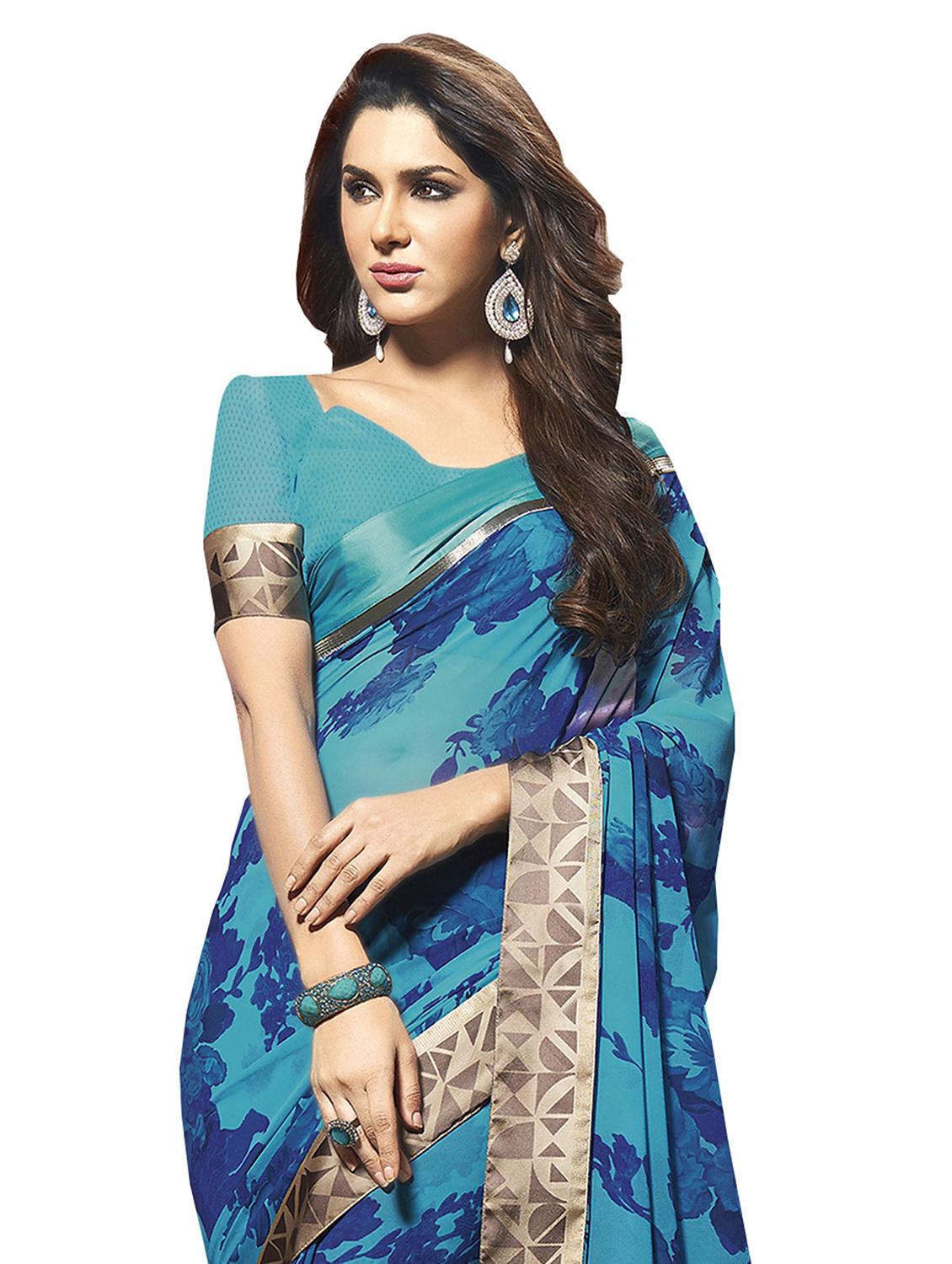printed saree with blouse piece - 19983294 -  Standard Image - 1