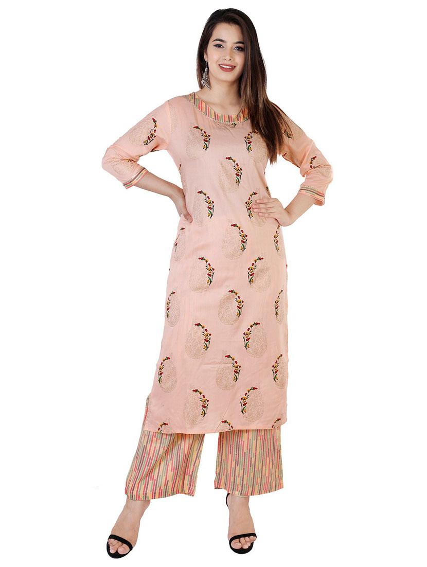 printed kurta palazzo set - 19983313 -  Standard Image - 1