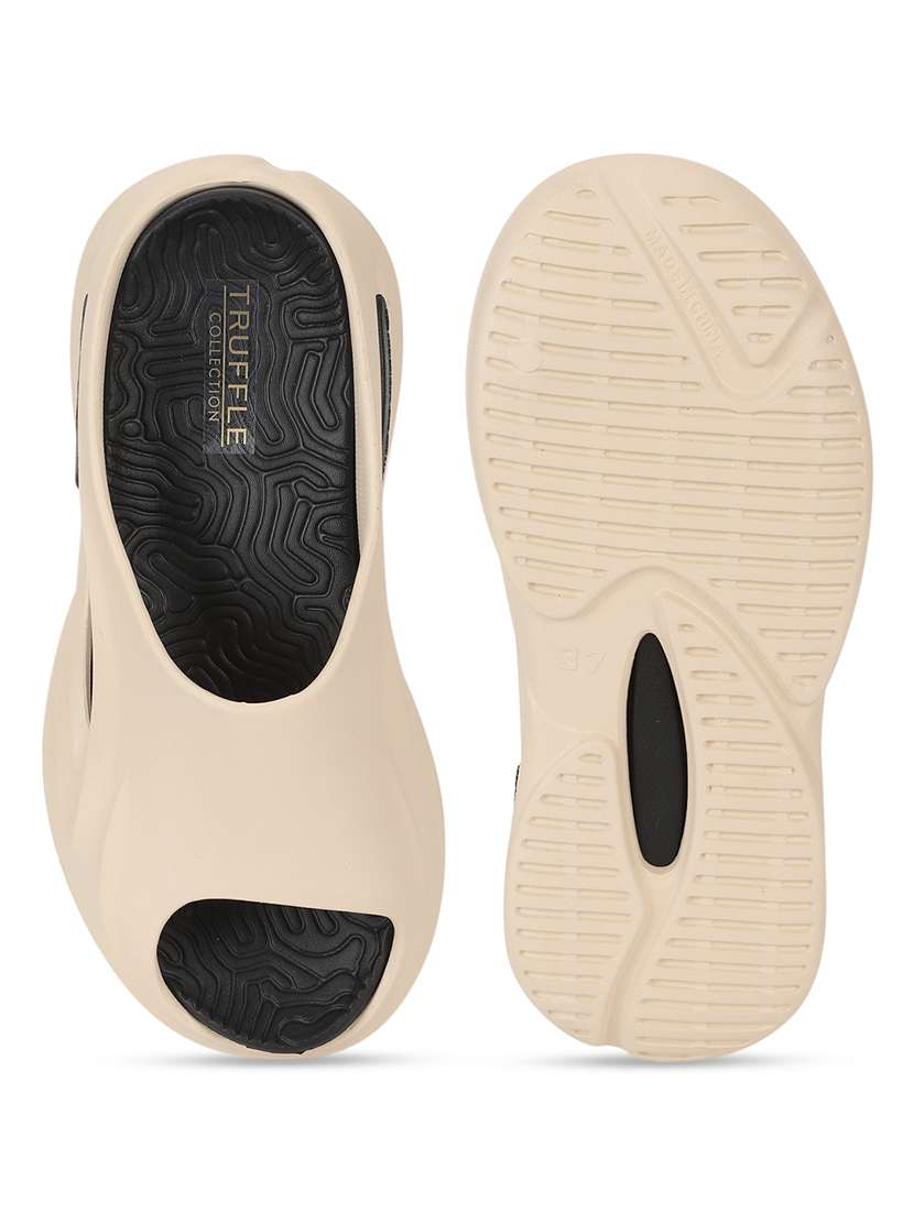 beige pu slides flip flops - 19984184 -  Standard Image - 6