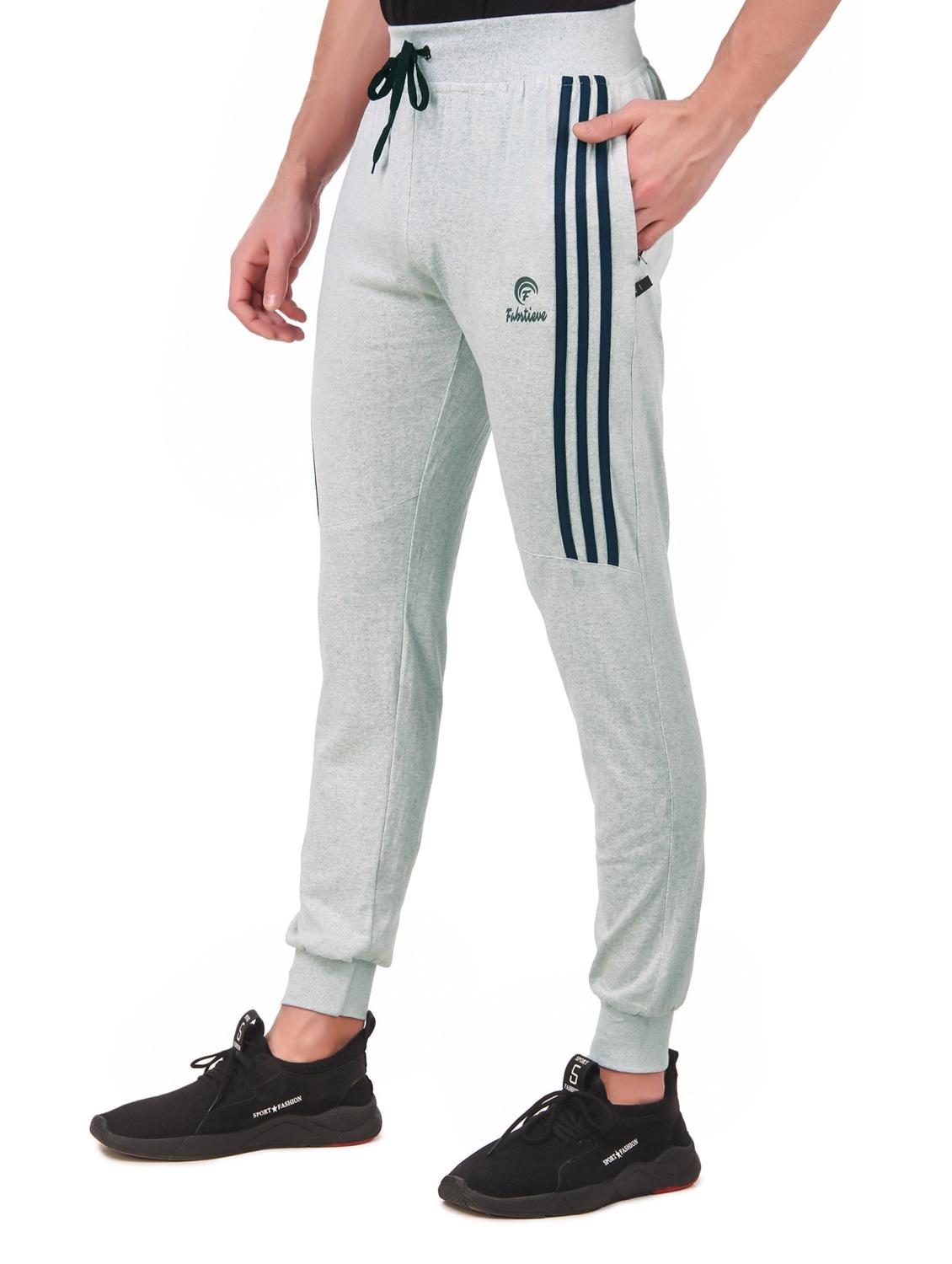 grey cotton full length track pant - 19984719 - Standard Image - 1