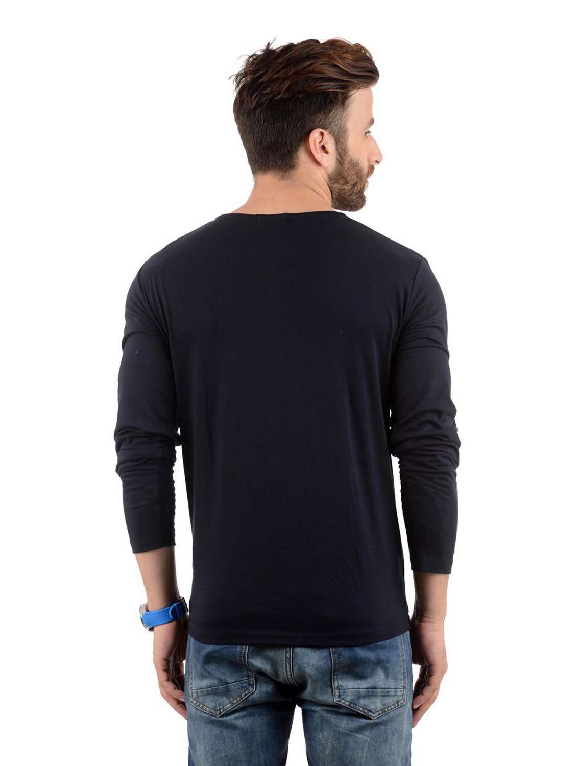black solid regular t-shirt - 19984787 - Standard Image - 1