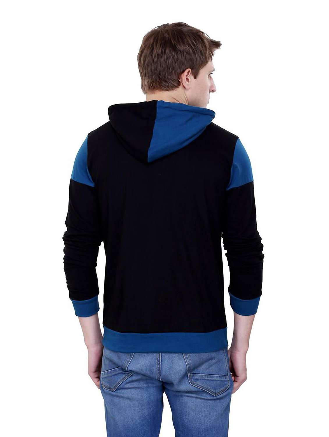 hood neck color block regular t-shirt - 19984789 -  Standard Image - 1