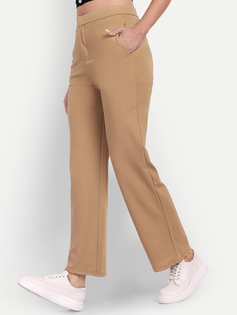 high rise solid flat front trouser - 19984964 - Standard Image - 1