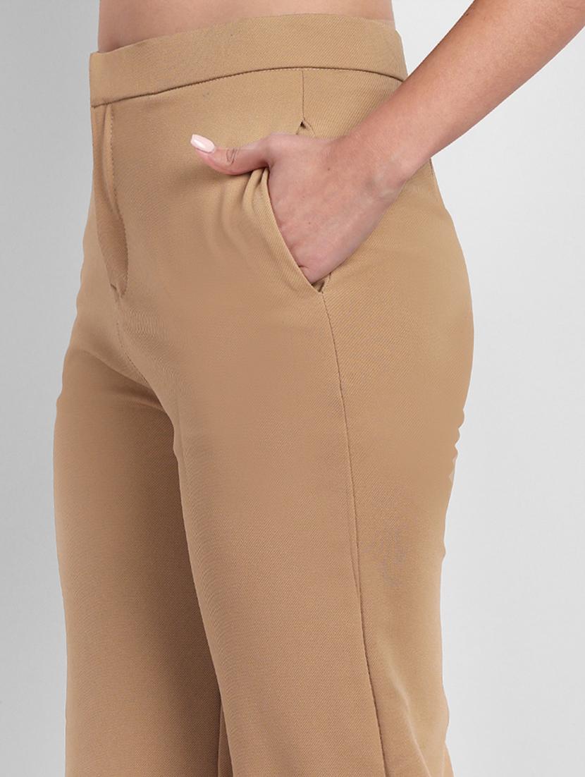 high rise solid flat front trouser - 19984964 - Standard Image - 4