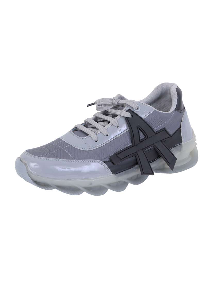 men grey lace up sport shoe - 19984971 -  Standard Image - 1