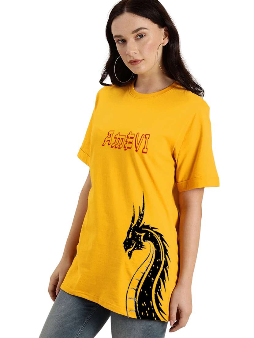 yellow cotton regular tshirt - 19985078 -  Standard Image - 1