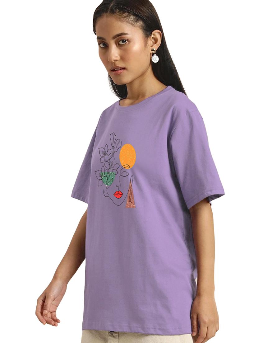 purple cotton regular tshirt - 19985126 - Standard Image - 1