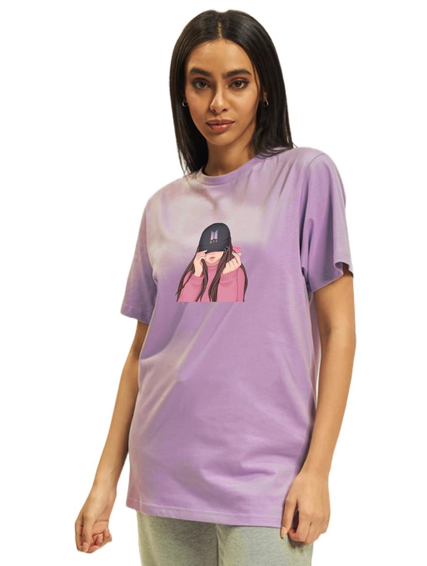 purple cotton regular tshirt - 19985137 -  Standard Image - 1