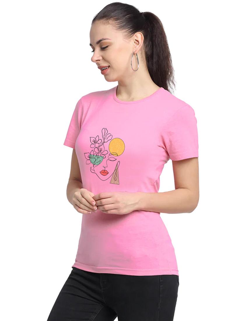 pink cotton regular tshirt - 19985201 - Standard Image - 1