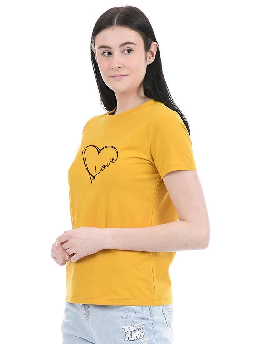 yellow cotton regular tshirt - 19985217 -  Standard Image - 1